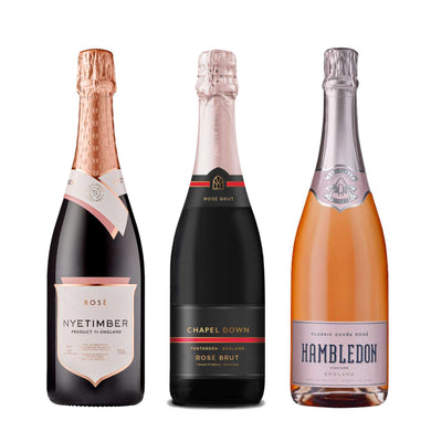 A Trio of English Sparkling Rosé Wines from Great Britain, including the Chapel Down Rosé Brut, Nyetimer Rosé and Hambledon Classic Cuvée Rosé